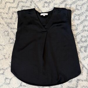 LOFT Black V-Neck Sleeveless Blouse